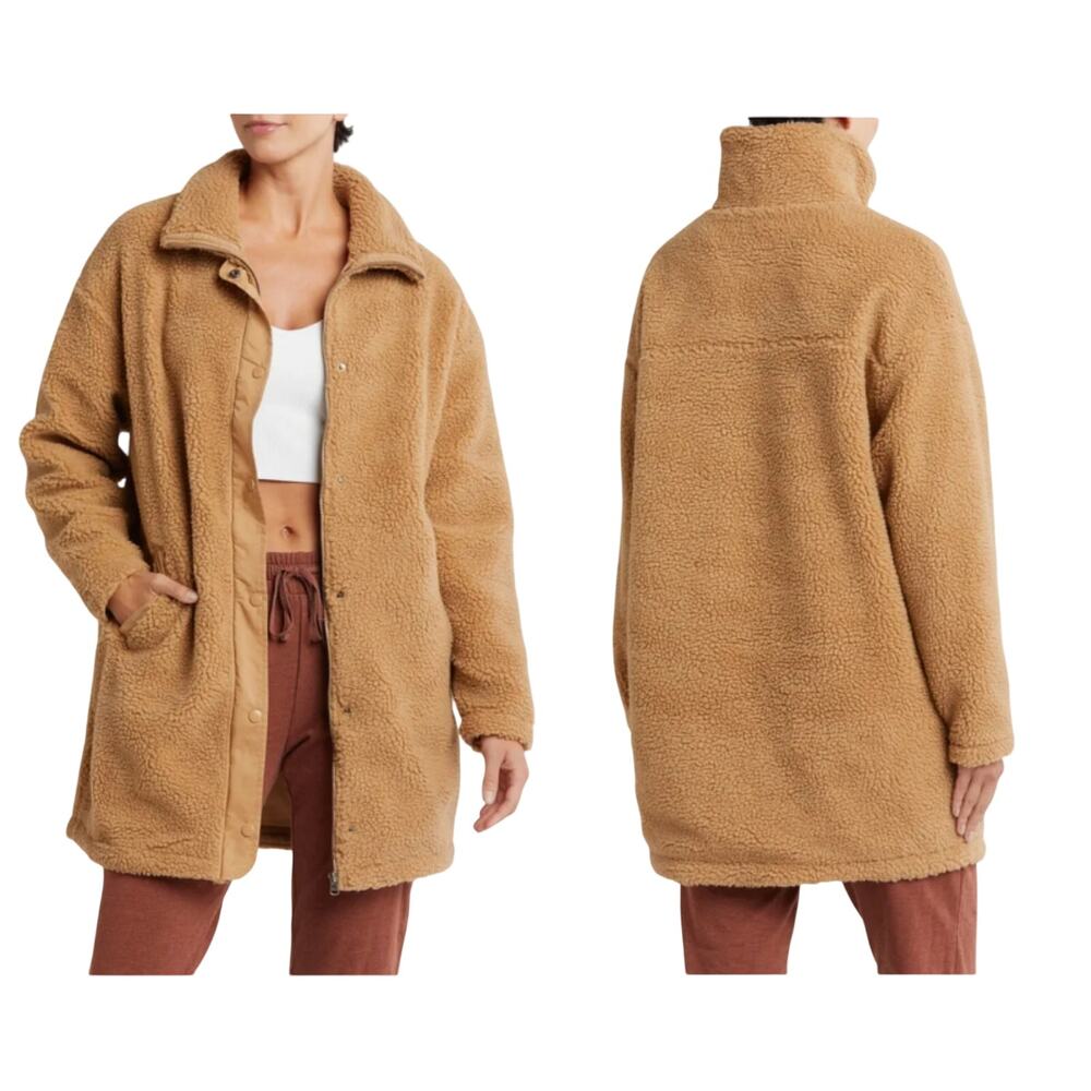 SPIRITUAL GANGSTER LEXI HIGH PILE FLEECE COAT, SIZE M/L